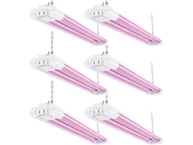 Sunco 6 Pack 2ft Grow Light LED, 20W, Full Spectrum, For Seed Starting, Seedling, Indoor Plants, Plug In Suspended Fixture, Link Up To 8, Inline...