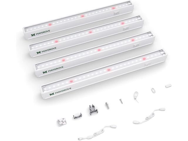 Maygrove T5 Grow Lights for Indoor Plants 1FT, Red-Enhanced Full Spectrum 5000K Grow Light, 28W(4 x 7W), Grow Light Strips for Seed Starting,.