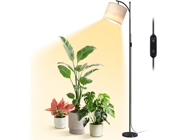 Bstrip 70.8 Tall Grow Lights for Indoor Plants, 3000K Full Spectrum Plant Light with Stand, Auto On/Off Timer & Adjustable Angle, 25W Non-Dimmable...