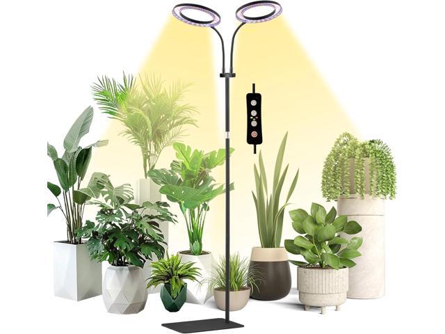 yadoker Desk Plant Grow Light for Indoor Plant, Dual-Head LED Grow Light,Height Adjustable,Automatic Timer with 8/12/16 Hours,10-Level...