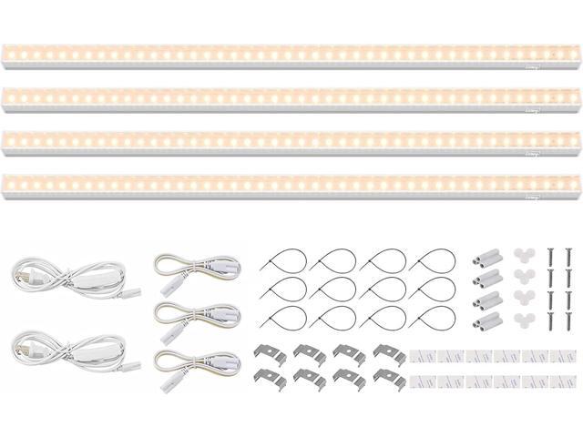 Barrina Grow Lights for Indoor Plants Full Spectrum, 2ft 40W (4 x 10W), T5 Plant Lights for Indoor Plants, Greenhouse, Plug and Play, Yellow, 4-Pack