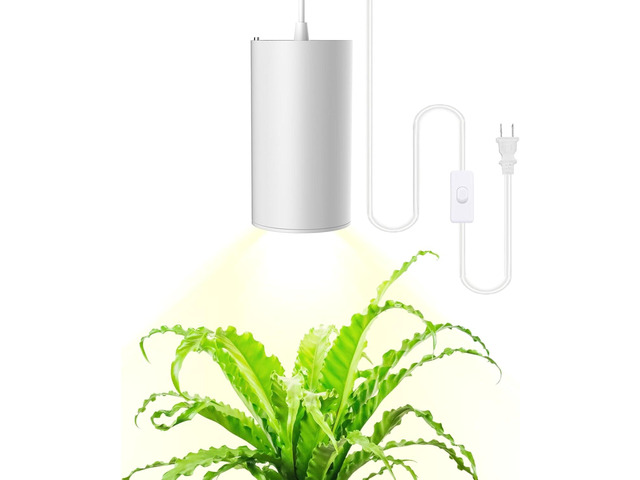 STERREN LED Grow Light, White Plug in Hanging Lights for Indoor Plants, Full Spectrum Grow Lights with On/Off Switch, Decorative Pendant Lights...