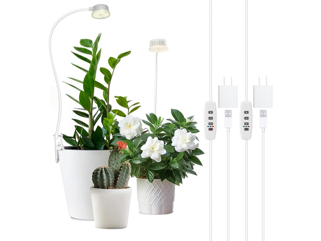 Grow Lights for Indoor Plants, Clip on Full Spectrum Plant Light, Plant Grow Lights Indoor with Adjustable Gooseneck and 10-Level Dimming, 3/9/12H...