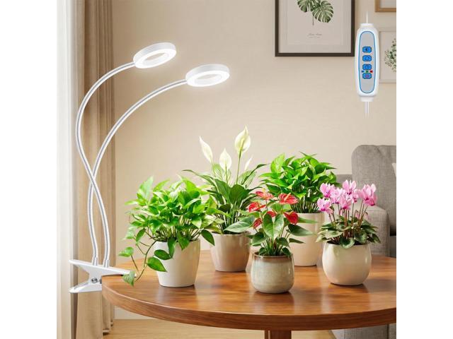 Grow Lights for Indoor Plants, 2 Heads 96 LEDs Full Spectrum Clip On Grow Light with Clip, Plant Lights for Indoor Growing with 3 Lighting Modes,...