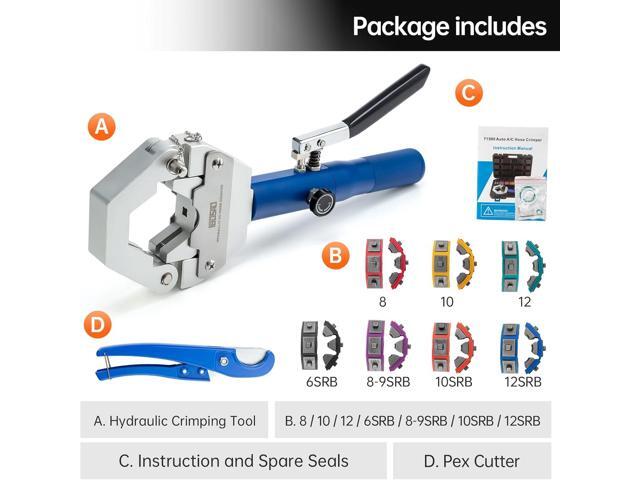 IBOSAD Hydraulic AC Hose Crimper Hydra-Krimp 71500 Manual A/C Hose Crimper Kit Air Conditioning Repaire Handheld Hydraulic Hose Crimping Tool for...