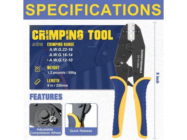 haisstronica Crimping Tool for Heat Shrink Connectors HS-8327 with 280PCS Marine Grade Heat Shrink Wire Connectors,Tinned Red Copper AWG 22-10...
