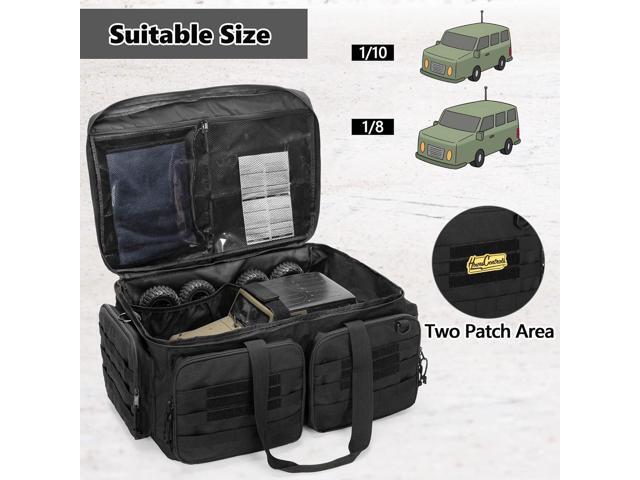 RC Storage Bag for 1/8 and 1/10 Car, RC Carrying Case with Bottom Solid Clapboard for Support and Multi-Pockets for RC Tools (Patent Design)