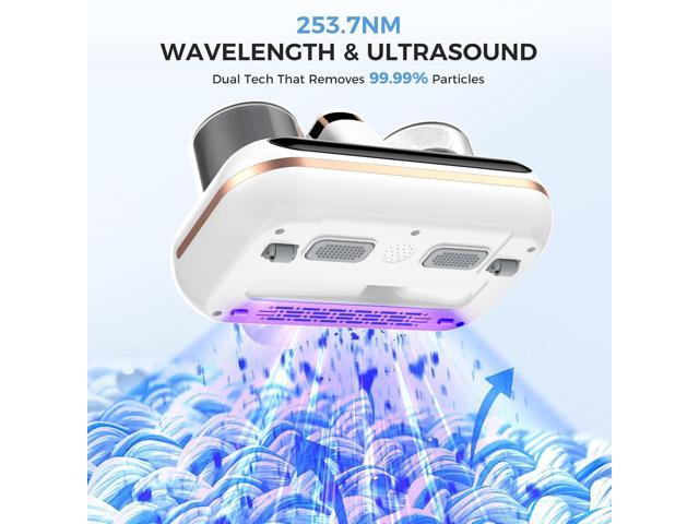 Amzany Mattress Vacuum Cleaner - 5-in-1 Cordless Bed Vacuum Cleaner, Powered by UV-C Light & Ultrasonic Technology, 16Kpa Strong Suction,Low...