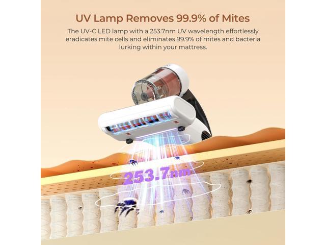 J200 Improve Sleep Mattress Vacuum Cleaner Uv Sanitizing, Deep Cleaning Bed Vacuum Non-Destructive Fabrics, 99.9% Effective Filtration for Allergy...