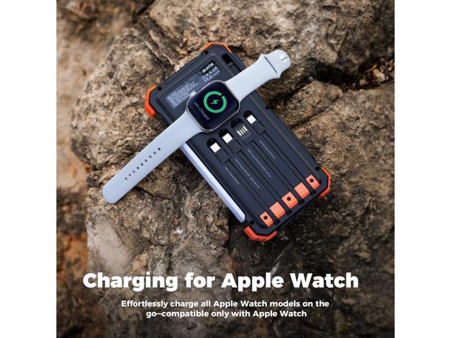 BLAVOR Solar Power Bank 20000mAh/74000mWh Built-in Cables, Wireless Charger for Apple Watch, 20W Fast Charging Battery Pack with USB C, Flashlight,...