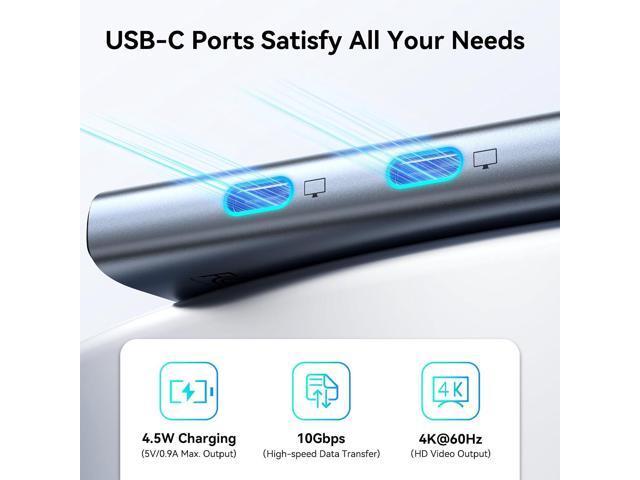 USB C to USB C Hub Dual Monitor, USBC Splitter with 4K@60Hz DP Alt Mode Video Output, 10Gbps Data Transfer, 100W PD Charging, Dual Monitors Adapter...