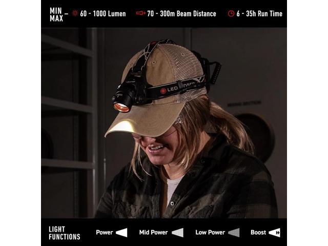 Ledlenser, H14R.2 Rechargeable Headlamp, High Power LED, 1000 Lumens, Hands-Free Light for Everyday and Outdoor Use, Hunting, Fishing, Hiking,...