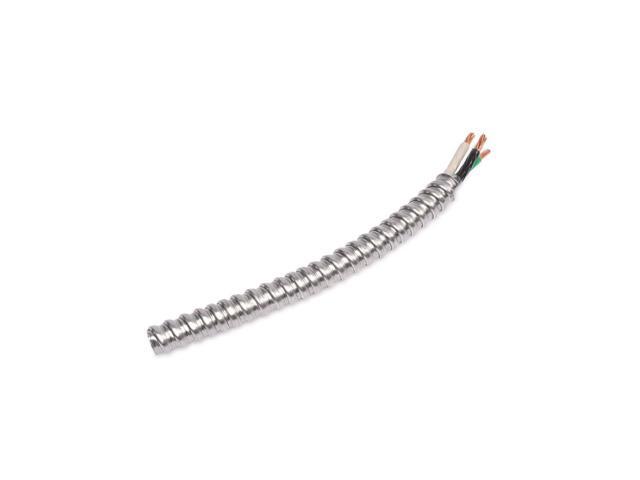 Wirenco 6/2 Metal Clad (MC) Cable with Ground, Aluminum Armored, Stranded Copper Conductor (30Ft Cut)