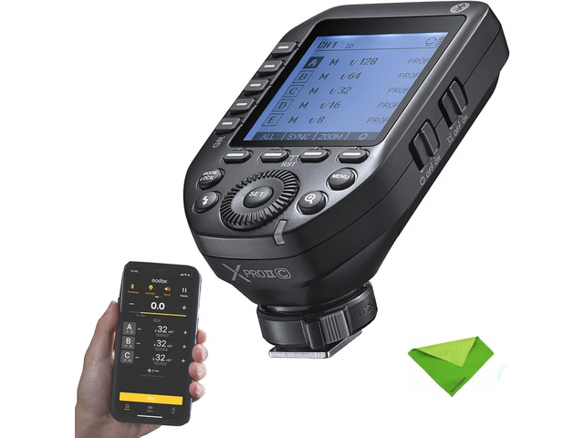 Godox XProII XProII-C XProIIC Flash Trigger for Canon, Godox Flash Wireless Transmitter TTL 2.4G HSS 1/8000S Bluetooth Connection, Large Screen...