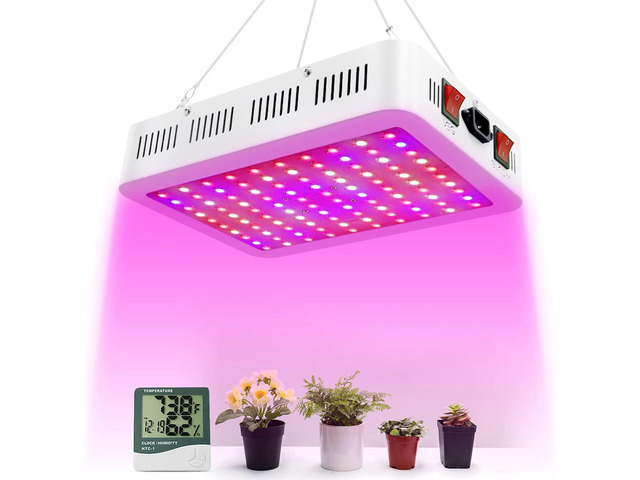 LED Grow Lights, 1000 Watt LED Full Spectrum Sunlike Growing Lamp for Indoor Plant with Daisy Chain Function,Temperature Humidity,Seedling Veg...