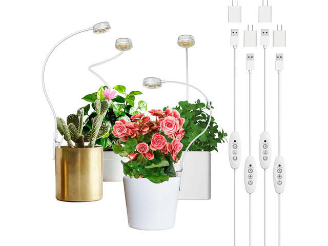 SANSI Grow Lights for Indoor Plants, ETL Listed Pot Clip LED Plant Lights for Indoor Growing, Full Spectrum, 4-Level Dimmable, Auto On Off 3 6 12...