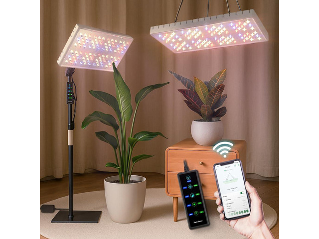 MetryGrow Grow Lights for Indoor Plants, [Smart APP & Expansive 2x2 Ft Coverage] Genuine 48Watt LED Full Spectrum Standing/Hanging Growing Plant...