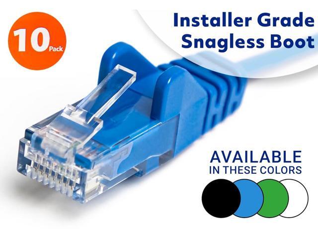 Intellinet Cat6 U/UTP Slim Network Patch Cable, 7 ft., Blue, 10-Pack, 10G, 250 MHz, 100% Copper, 30 AWG, RJ45, Stranded, Snag-free, Gold-plated...