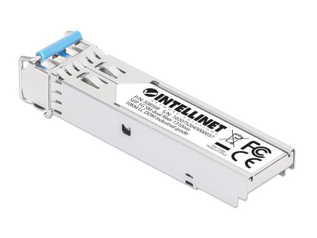 Intellinet Industrial Gigabit Fiber SFP Optical Transceiver Module, 1000Base-LX (LC) Single-Mode Port, 10 km (6.2 mi.), MSA-compliant for Maximum...