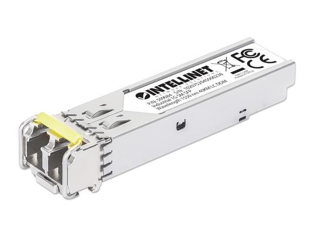Intellinet Industrial Gigabit Fiber SFP Optical Transceiver Module, 1000Base-LX (LC) Single-Mode Port, 40 km (25 mi.), Wavelength 1550 nm,...