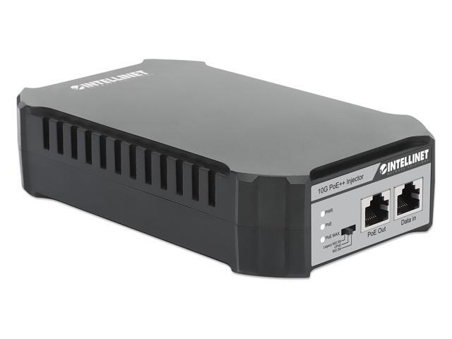 Intellinet 10G PoE++ Injector, One 95 W Port, IEEE 802.3bt (4PPoE) Compliant, Plastic Housing, Wall-mount Option