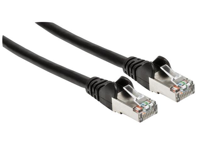 Intellinet Cat6a S/FTP Network Patch Cable, 1 ft., Black, 10G, 500 MHz, 100% Copper, 26 AWG, RJ45, Stranded, Snag-free, Gold-plated Contacts