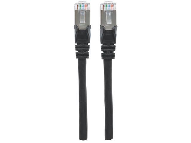 Intellinet Cat6a S/FTP Network Patch Cable, 25 ft., Black, 10G, 500 MHz, 100% Copper, 26 AWG, RJ45, Stranded, Snag-free, Gold-plated Contacts