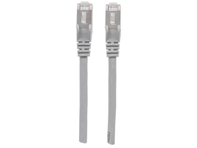 Intellinet Cat6a S/FTP Network Patch Cable, 3 ft., Gray, 10G, 500 MHz, 100% Copper, 26 AWG, RJ45, Stranded, Snag-free, Gold-plated Contacts