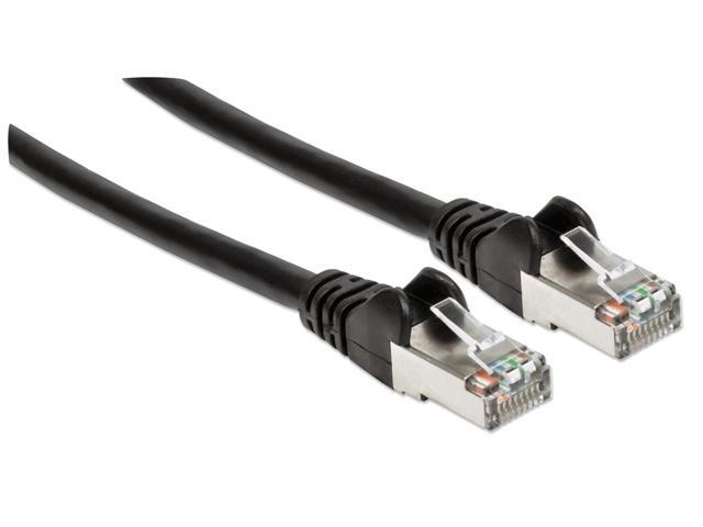 Intellinet Cat6a S/FTP Network Patch Cable, 5 ft., Black, 10G, 500 MHz, 100% Copper, 26 AWG, RJ45, Stranded, Snag-free, Gold-plated Contacts