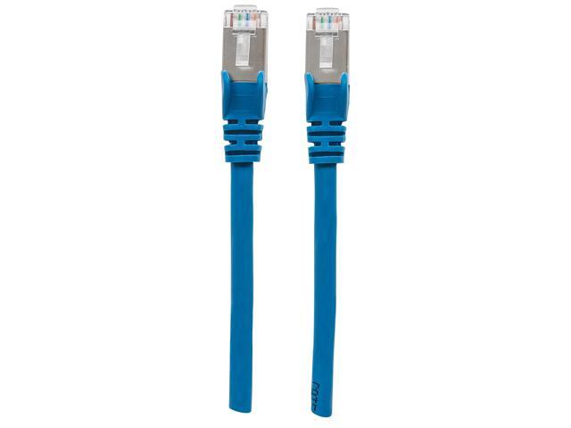 Intellinet Cat6a S/FTP Network Patch Cable, 1 ft., Blue, 10G, 500 MHz, 100% Copper, 26 AWG, RJ45, Stranded, Snag-free, Gold-plated Contacts