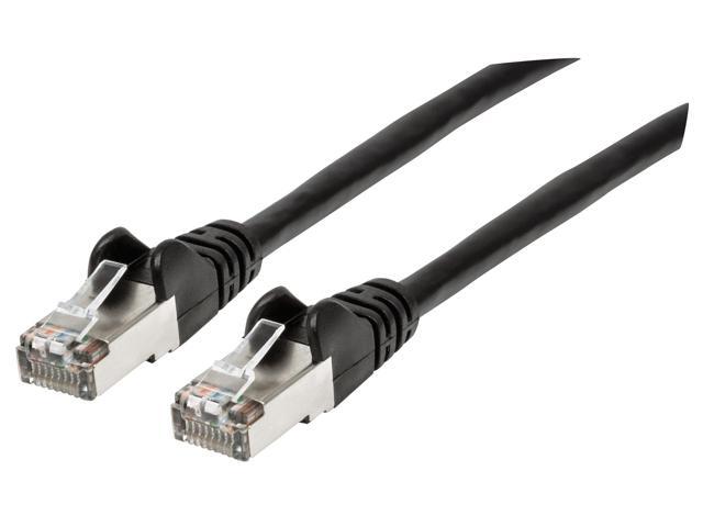 Intellinet Cat6a S/FTP Network Patch Cable, 14 ft., Black, 10G, 500 MHz, 100% Copper, 26 AWG, RJ45, Stranded, Snag-free, Gold-plated Contacts