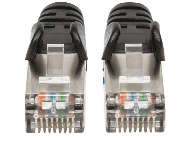 Intellinet Cat6a S/FTP Network Patch Cable, 3 ft., Black, 10G, 500 MHz, 100% Copper, 26 AWG, RJ45, Stranded, Snag-free, Gold-plated Contacts