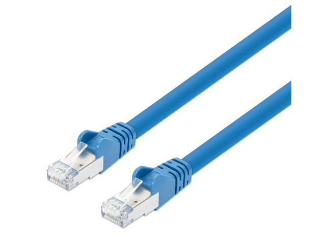 Intellinet Cat8.1 S/FTP Network Patch Cable, 3 ft., Blue, 40G, 2 GHz, 100% Copper, 24 AWG, RJ45, Stranded, Snag-free, Gold-plated Contacts