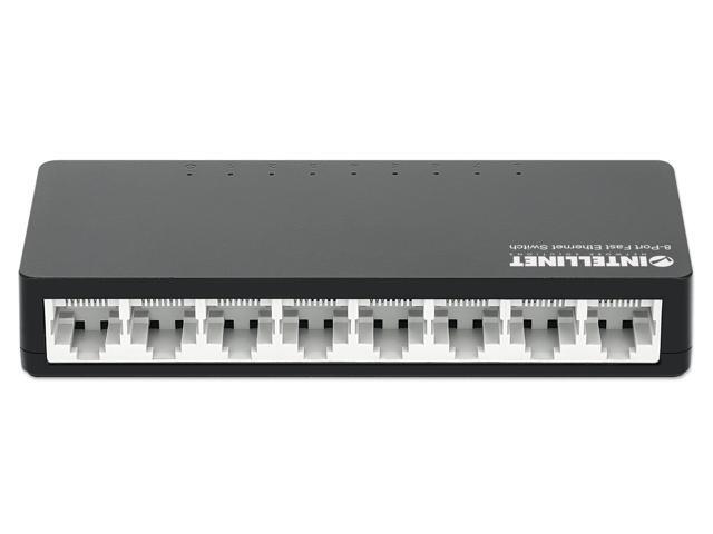 Intellinet 8-Port Ethernet Network Switch - Plug-and-Play, Eco-Friendly, 100 Mbps Speed, Ideal for Home & Small Business Networking - 561730