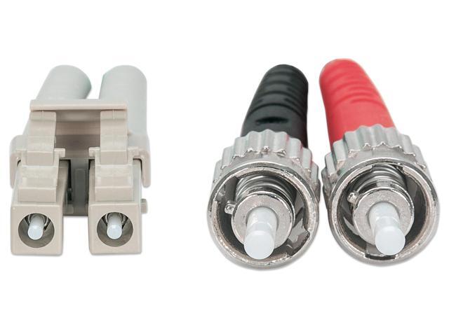 Intellinet Fiber Optic Patch Cable, Duplex, Multimode, ST/LC, 50/125 µm, OM3, 5.0 m (14.0 ft.), Aqua