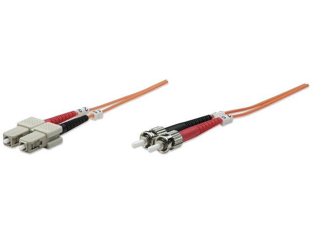 Intellinet Fiber Optic Patch Cable, Duplex, Multimode, ST/SC, 62.5/125 µm, OM1, 10.0 m (33.0 ft.), Orange