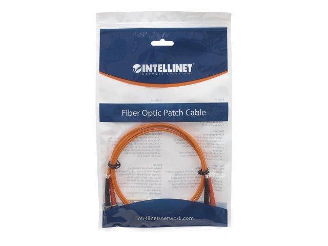 Intellinet Fiber Optic Patch Cable, Duplex, Multimode, ST/ST, 62.5/125 µm, OM1, 2.0 m (7.0 ft.), Orange