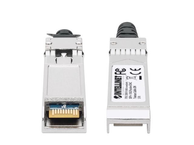 Intellinet SFP+ 10G Passive DAC Twinax Cable, SFP+ to SFP+, 7 ft., MSA-compliant for Maximum Compatibility, Direct Attach Copper, AWG 30, Black