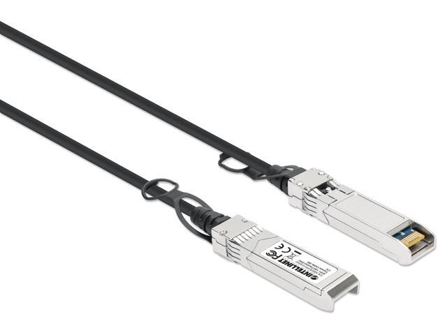 Intellinet SFP+ 10G Passive DAC Twinax Cable, SFP+ to SFP+, 10 ft., MSA-compliant for Maximum Compatibility, Direct Attach Copper, AWG 30, Black