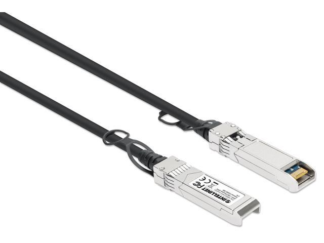 Intellinet SFP+ 10G Passive DAC Twinax Cable, SFP+ to SFP+, 14 ft., MSA-compliant for Maximum Compatibility, Direct Attach Copper, AWG 24, Black