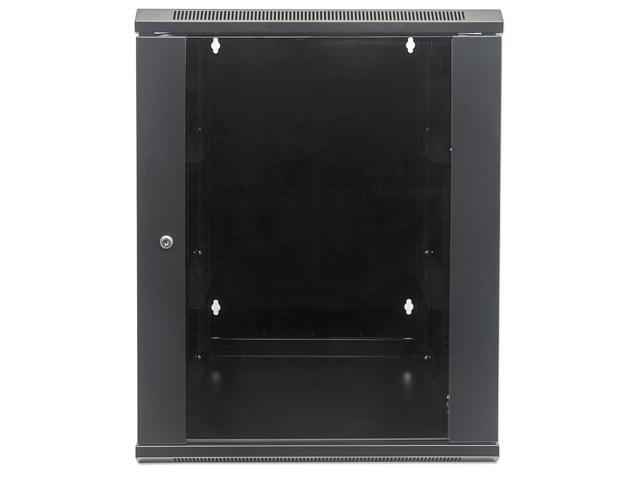 Intellinet 19' Double Section Wallmount Cabinet, 9U, 500 mm (19.7 in.) Depth, Assembled, Black
