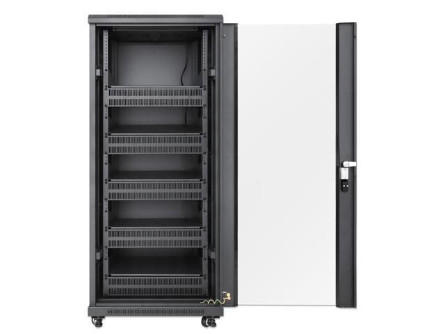 Intellinet Pro Line Network Cabinet with Integrated Fans, 27U, 23.6 in. (600 mm) Depth and Width, Roof-mounted Two-fan Ventilation Unit, Assembled,...