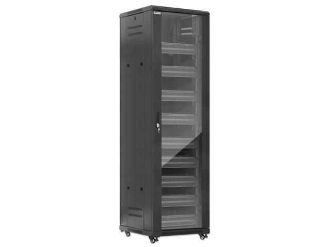 Intellinet Pro Line Network Cabinet with Integrated Fans, 42U, 23.6 in. (600 mm) Depth and Width, Roof-mounted Two-fan Ventilation Unit, Assembled,...
