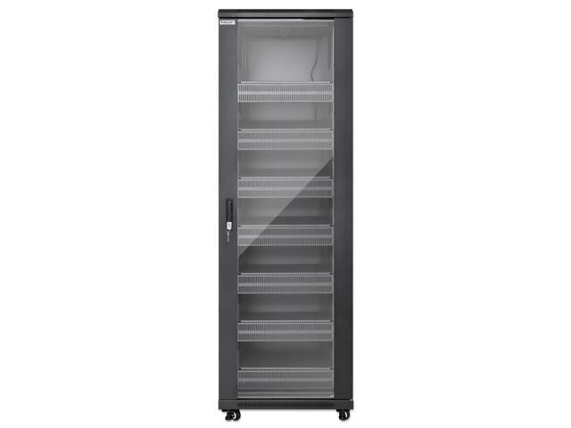 Intellinet Pro Line Network Cabinet with Integrated Fans, 38U, 23.6 in. (600 mm) Depth and Width, Roof-mounted Two-fan Ventilation Unit, Assembled,...