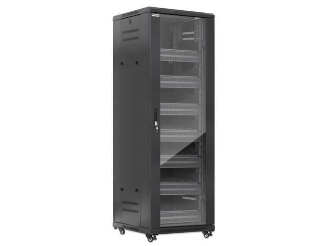 Intellinet Pro Line Network Cabinet with Integrated Fans, 38U, 23.6 in. (600 mm) Depth and Width, Roof-mounted Two-fan Ventilation Unit, Assembled,...