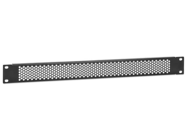 Intellinet 19' Vented Blank Panel, 1U, Rackmount Spacer Panel with Perforated Venting, Black RAL 9005