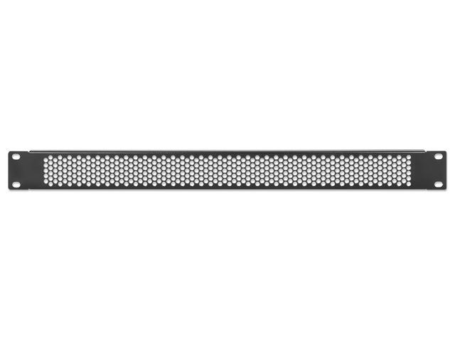Intellinet 19' Vented Blank Panel, 1U, Rackmount Spacer Panel with Perforated Venting, Black RAL 9005