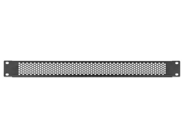 Intellinet 19' Vented Blank Panel, 1U, Rackmount Spacer Panel with Perforated Venting, Black RAL 9005