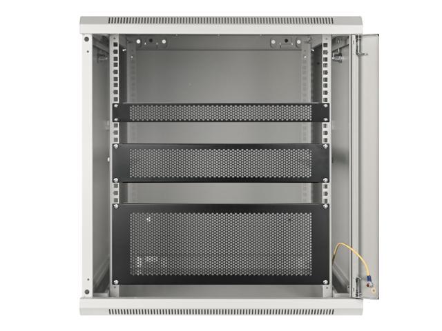 Intellinet Network Solutions 19' Double Section Wallmount Cabinet, 12U, 550 mm (21.7 in.) Depth, Assembled, Black