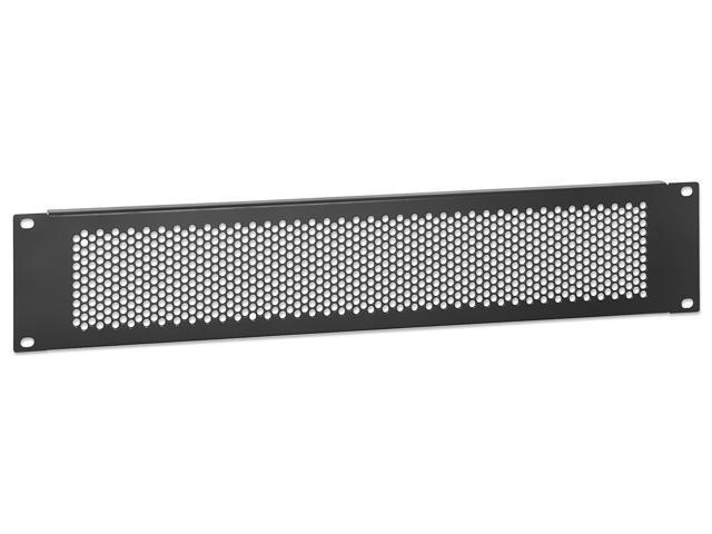 Intellinet 19' Vented Blank Panel, 2U, Rackmount Spacer Panel with Perforated Venting, Black RAL 9005